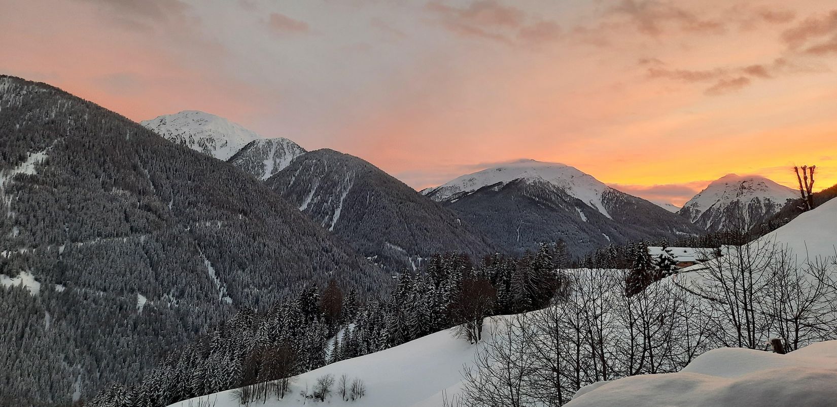 Winterurlaub Ferienwohnungen Mitteregghaus verschneiten Ultental Südtirol